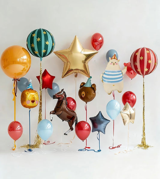 Big Gold Star Orbs Christmas Ball Green Red Horse Star Blue Red Light Gold Bear Lion 36-inches Yellow with Tassels and Balloons Weights- Perfect for any occasion!