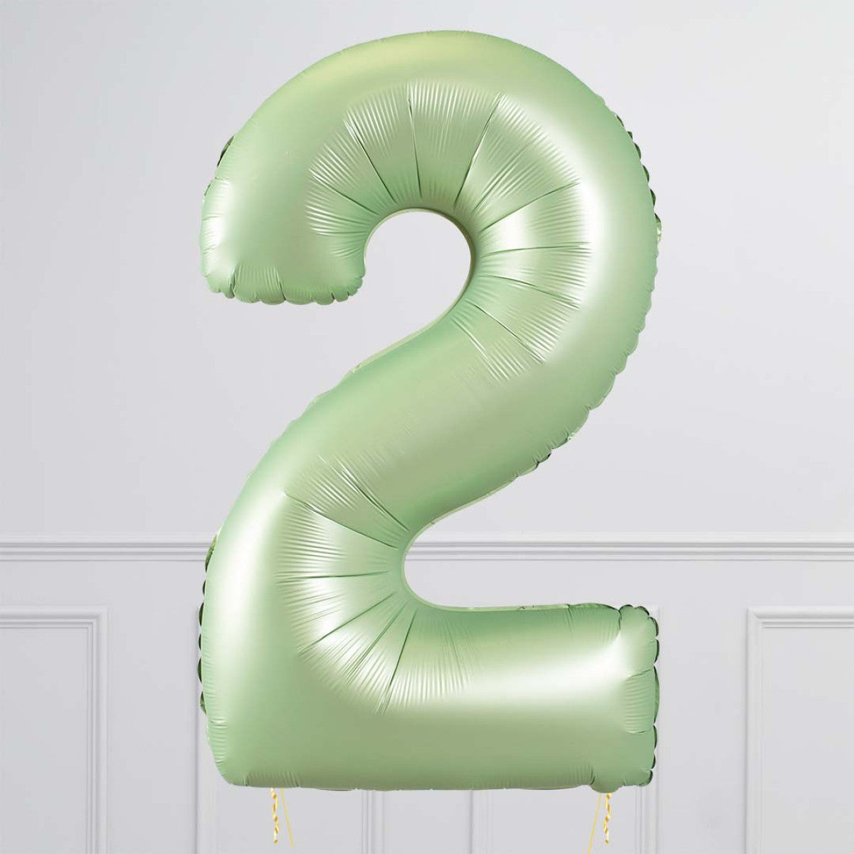 Helium Green Two Number Set Balloon with 3 Foil Star Balloons