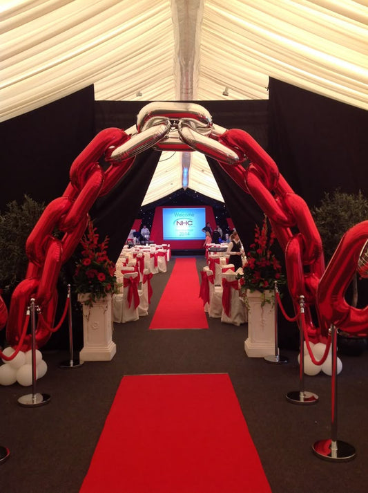 Balloon Chain Silver and Gold Arch Arrangement Pillar/Column/Tower - Corporate Event, Grand Opening, Company Event Perfect for special occasion!