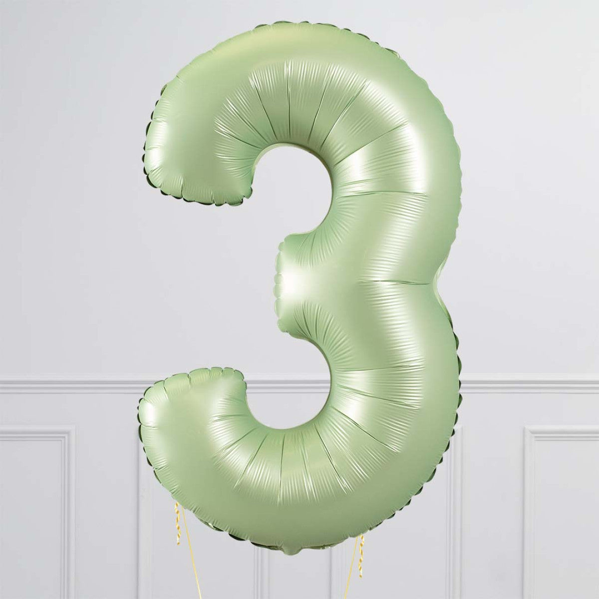 Helium Green Two Number Set Balloon with 3 Foil Star Balloons