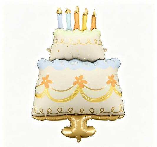 Birthday Cake Flower Printed Helium Foil Balloon - Perfect for any celebrations!