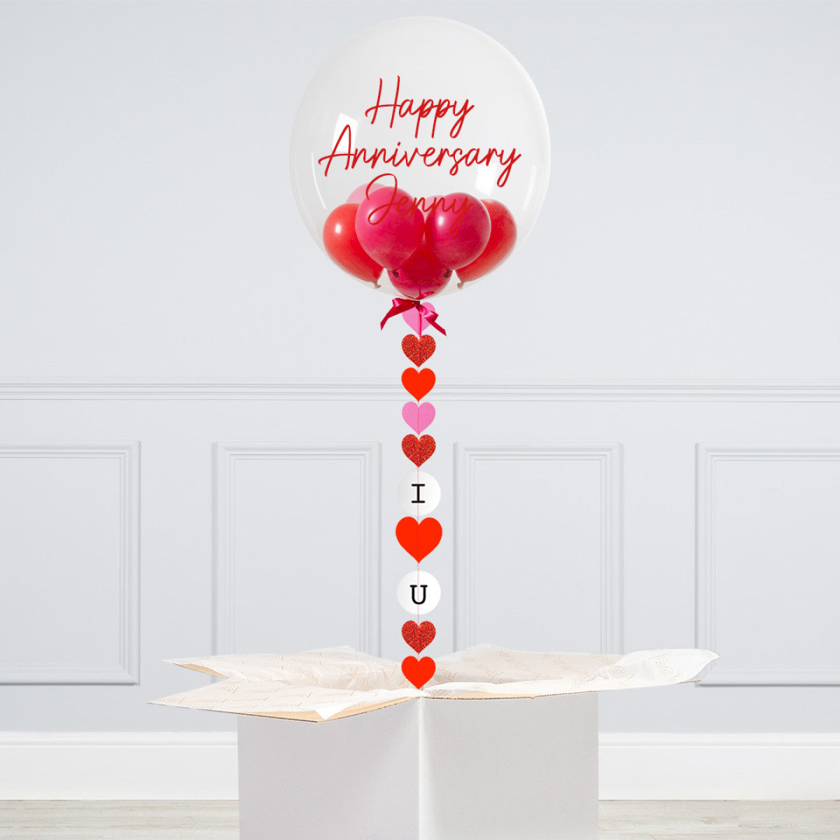 Personalised Helium Balloon Loved Up Mini Filled Helium Bubble Balloon Elevate Your Celebration with Our Stunning Helium Bubble Balloon Bouquet