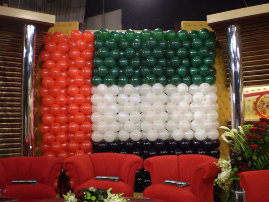 UAE National Day Flag-Shaped Balloon Red, White, Green and Black Chain - Perfect for UAE National Day!
