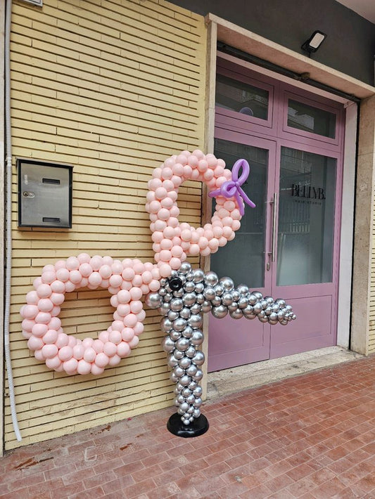 Customize Scissors Designed Balloons Pink with Silver Latex - Perfect for special occasion