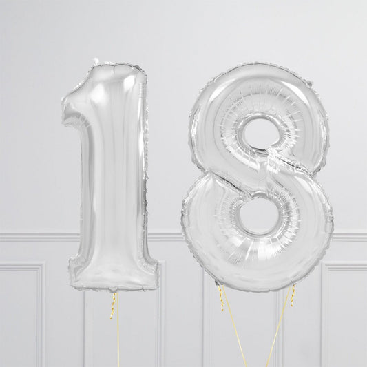 Helium Clear Two Number Set Balloon with 3 Stars Foil Balloons