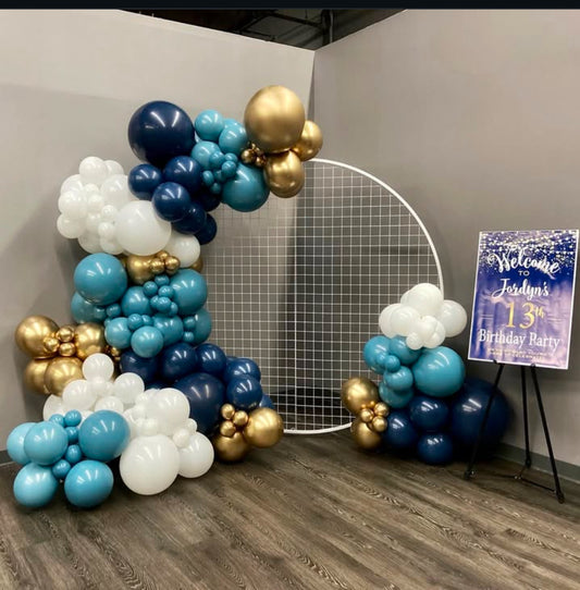 Balloon Blue, Green, White and Gold Decor Setup - Perfect for special occasions