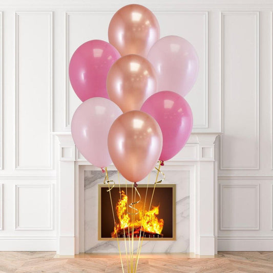 Pink and Rose Gold Latex Helium Balloon Bunch - Perfect for any special occasions!