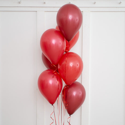 Red and Burgundy Latex Helium Balloon Bunch - Perfect for any special occasions!
