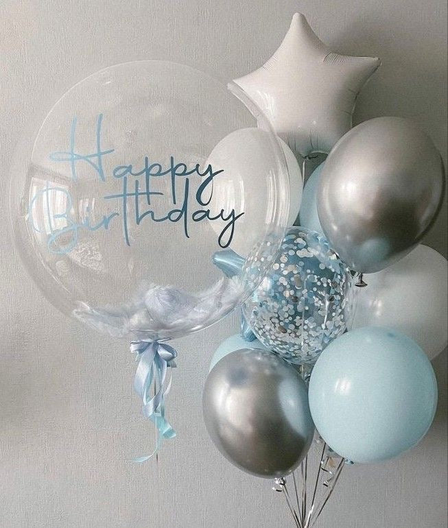 Personalised Helium Balloon Clear with White Latex, Star-Shape Foil, Customizable Sticker and Tassels - Perfect for any Occasions