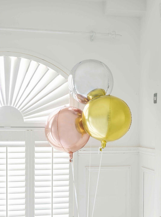 Helium Orbs Rose Gold, Gold & Silver Balloons - Perfect for any Balloon Decorations