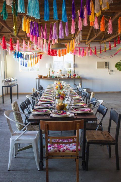 Rainbow Color Streamer Backdrop with Balloon Decor - Perfect for any celebration