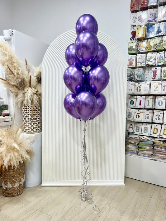Latex Helium Bunch Chrome Purple - Customizable Design