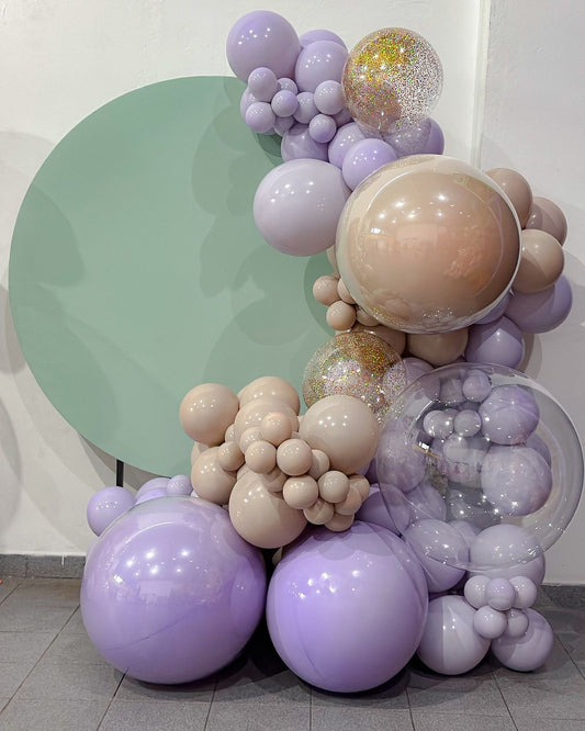 Customizable Board Backdrop with Balloon Mauve, Purple and Clear - Perfect for special occasion