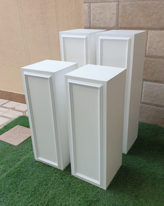 White Square-Type Cake Stand Rental