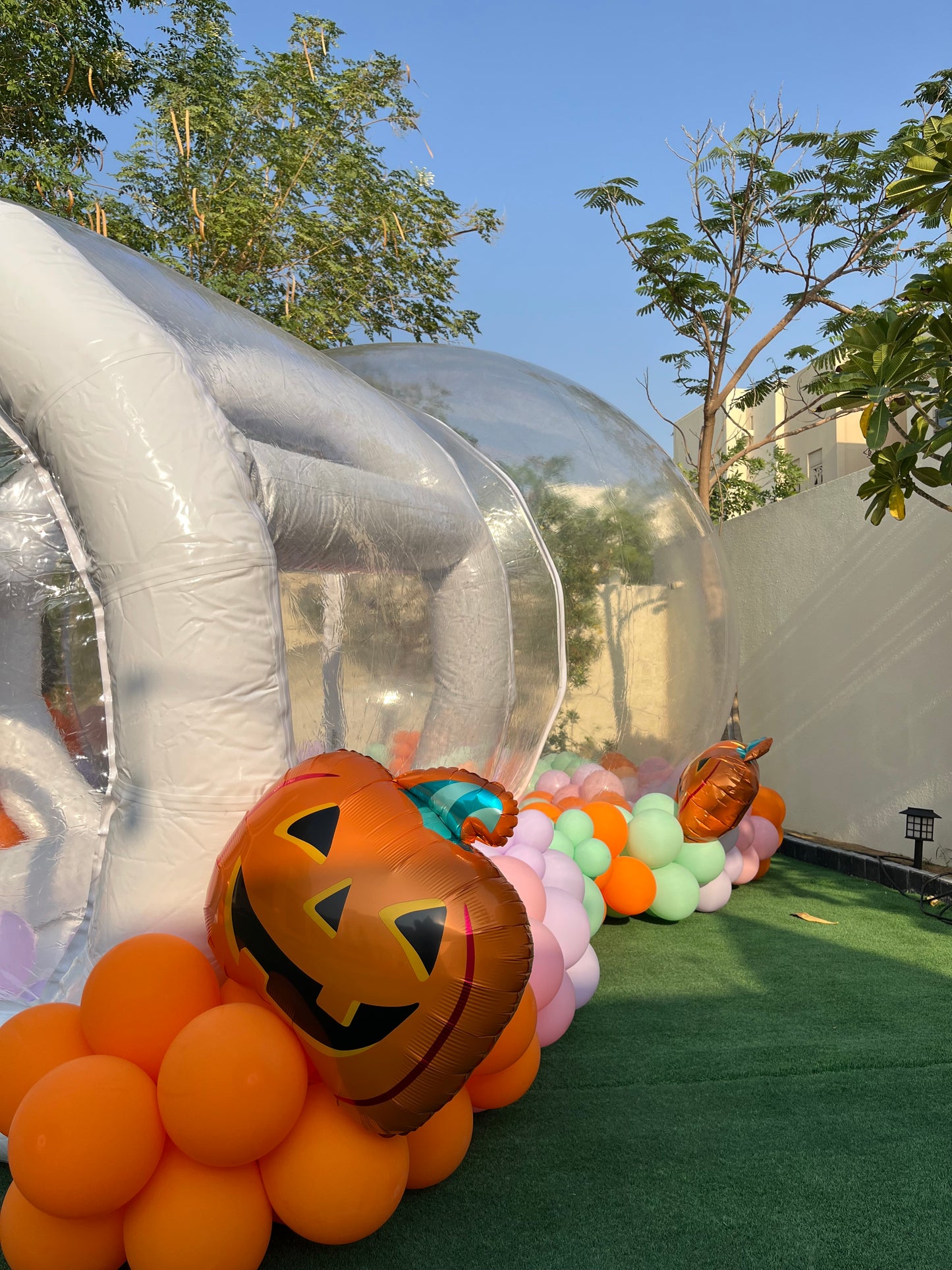 Bubble House Rental with Balloon Garland Decoration - Perfect for Birthday!
