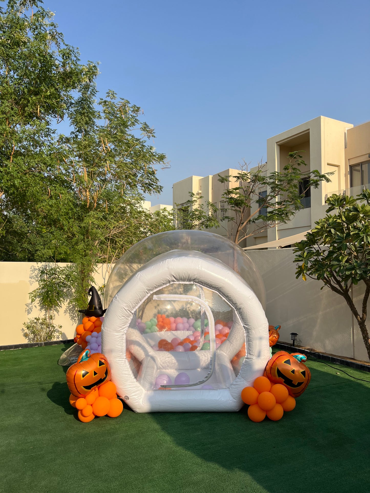 Bubble House Rental with Balloon Garland Decoration - Perfect for Birthday!