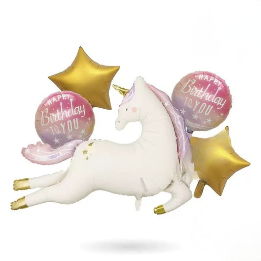 Helium Set Unicorn Garden Rainbow Theme Birthday Celebration - Perfect for any Celebration!