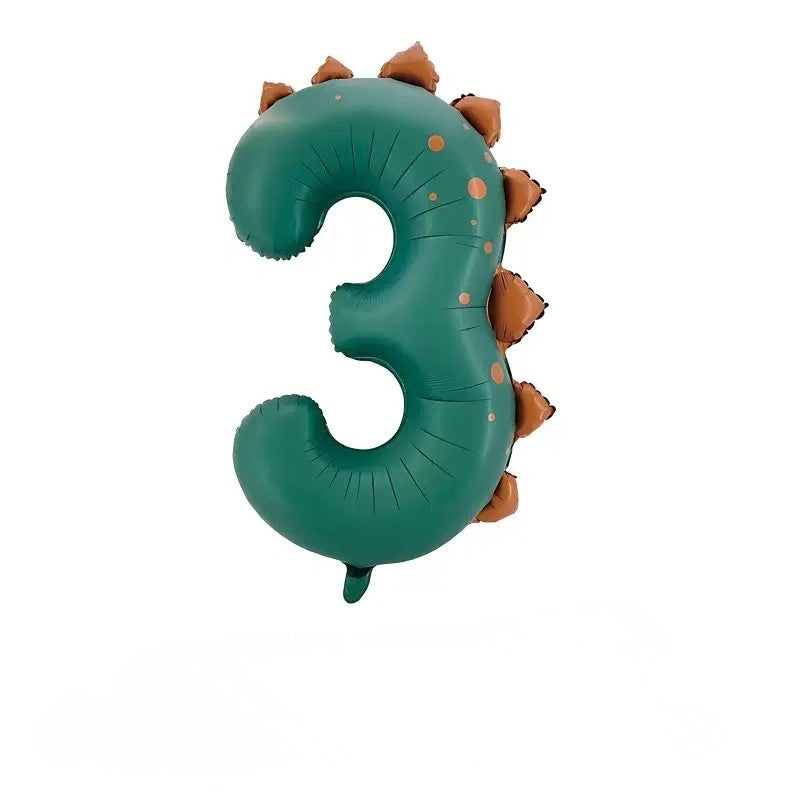 Green Number 3 Dinosaur Themed - Perfect for any Kids First Birthday Celebration!