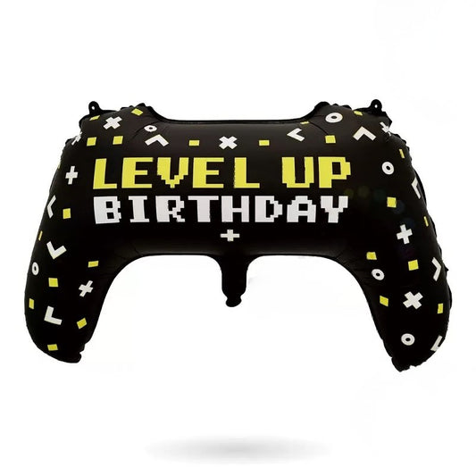 Game Controller Black “LEVEL UP BIRTHDAY” Minecraft Themed - Perfect for any Celebration!