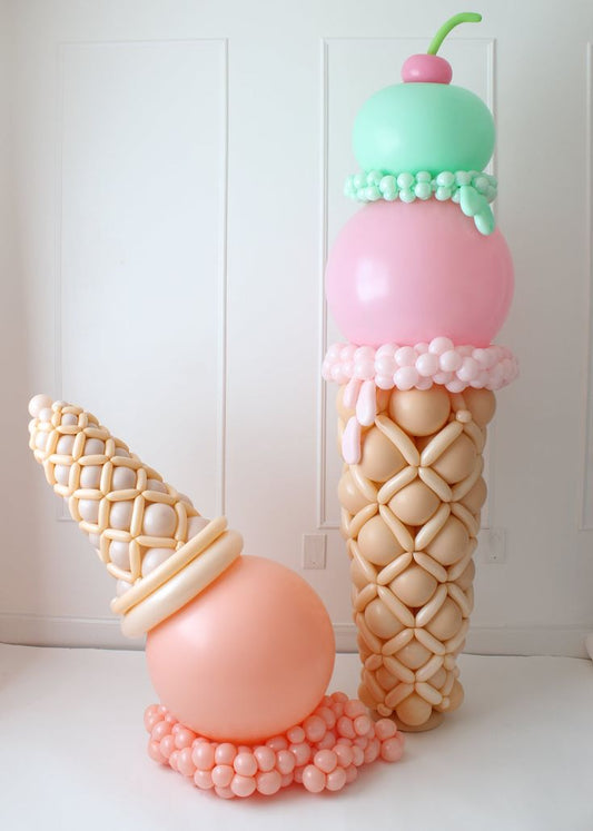 Balloon Green, Peach, Pink and Beige Designed Ice cream - Ice Cream-Themed Perfect for special occasions!