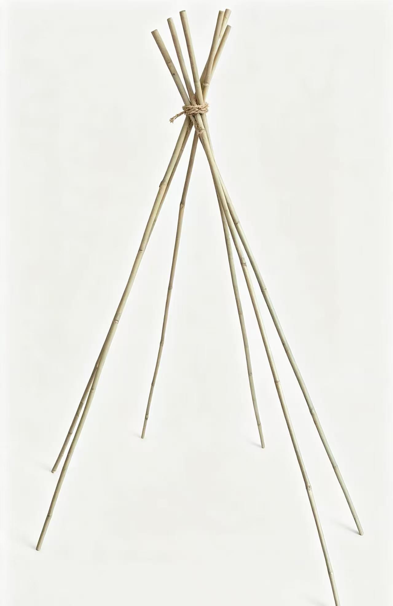 Rental Rustic Bamboo Teepee Set for Outdoor Picnics - 3m Decorative Tripod Poles (Set of 3)