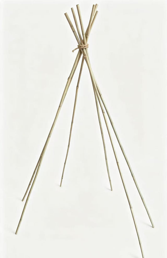 Rental Rustic Bamboo Teepee Set for Outdoor Picnics - 3m Decorative Tripod Poles (Set of 3)