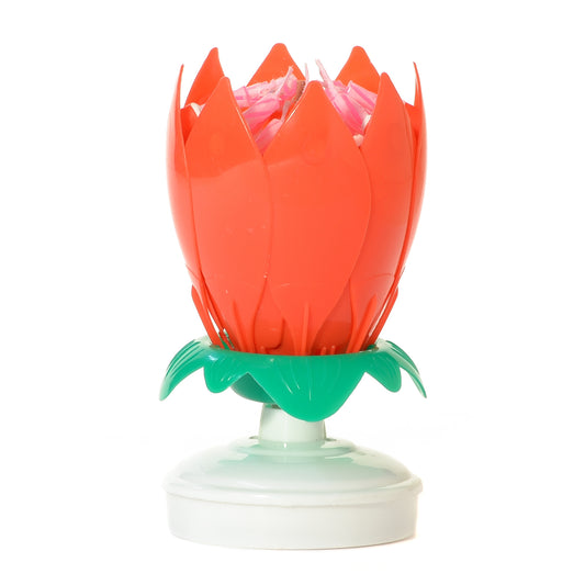 Musical Birthday Candle - Lotus Flower Design (Multiple Colors)