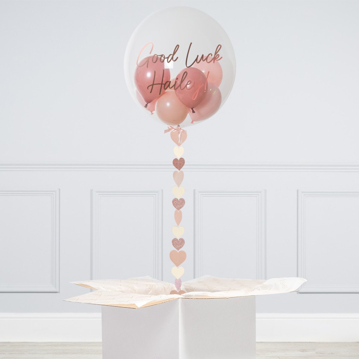 Personalised Helium Balloon Cherry Blossom Mini Filled Helium Bubble Balloon Elevate Your Celebration with Our Stunning Helium Bubble Balloon Bouquet