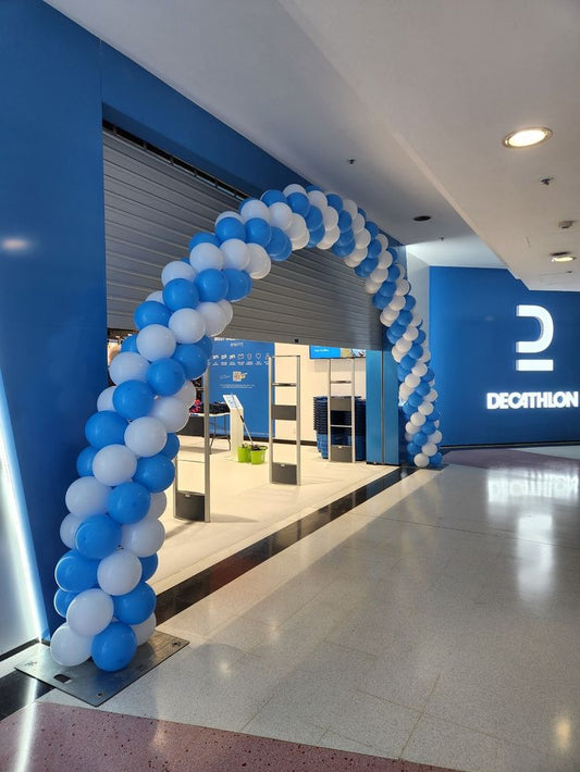 Balloon Arch Blue and White Spiral Arrangement - Corporate Event, Grand Opening, Company Event Perfect for special occasion!