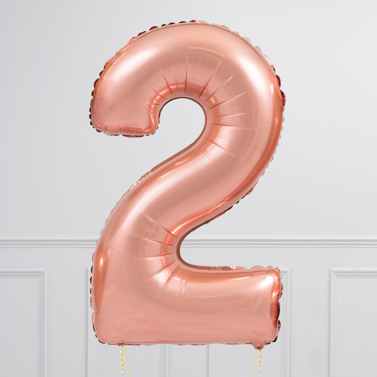 Helium Pink Two Number Set Balloon with 3 Hearts Foil Balloons