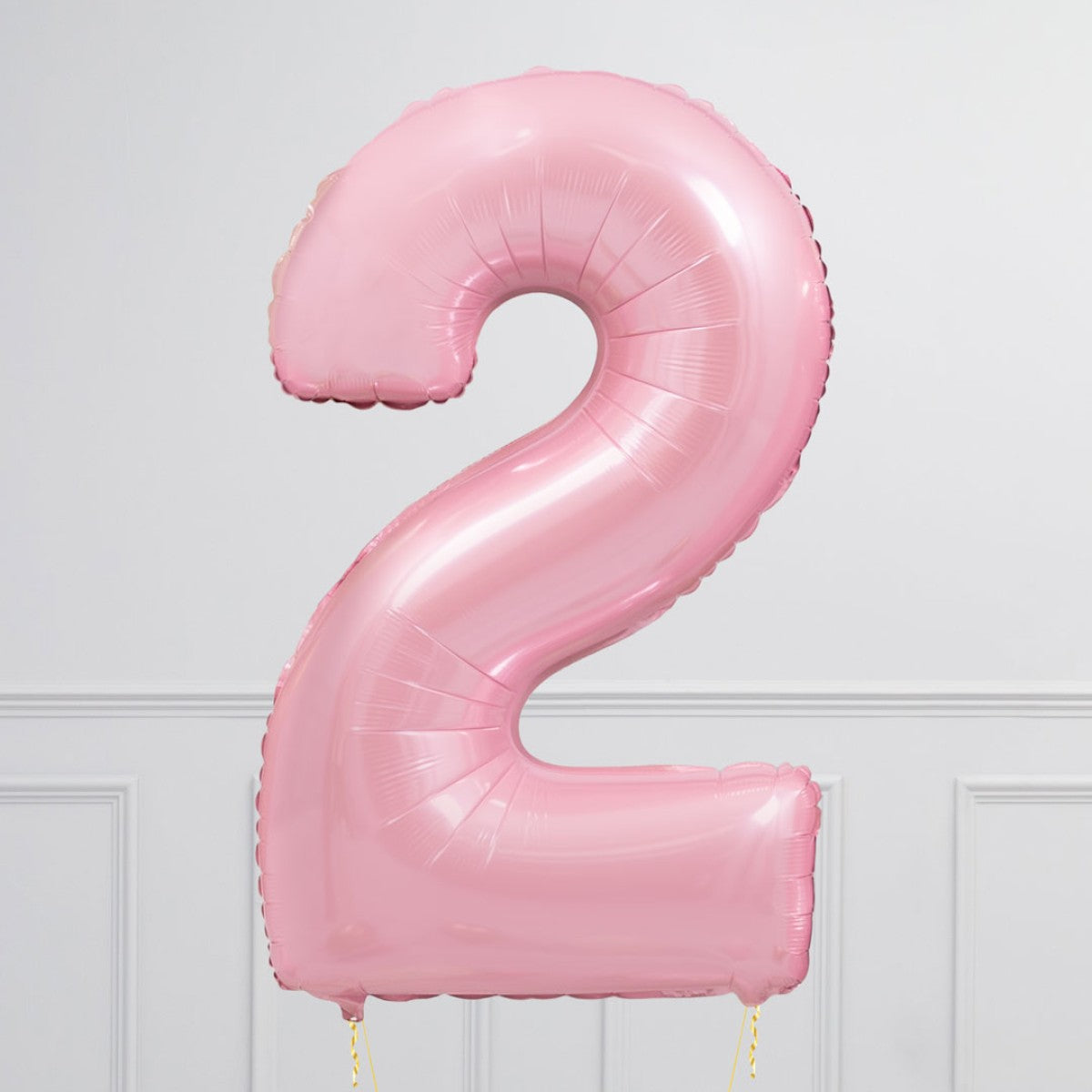 Helium Pink Two Number Set Balloons with 3 Foil Heart Balloons