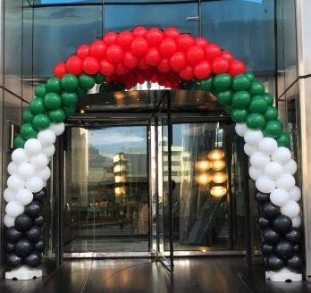 UAE National Day Balloon Red, White, Green and Black Arch Chain - Perfect for UAE National Day!