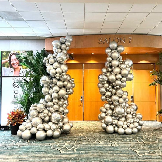 Organic Arrangement Garland Balloon Light Gold with Light Gold Orbs accents - Perfect for special occasion