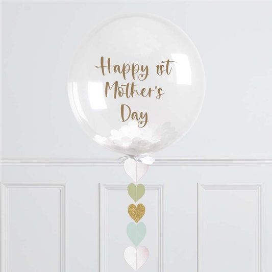 Personalised Rose Gold Tassel Mother’s Day Confetti Helium Bubble Balloon Elevate Your Celebration with Our Stunning Helium Bubble Balloon Bouquet