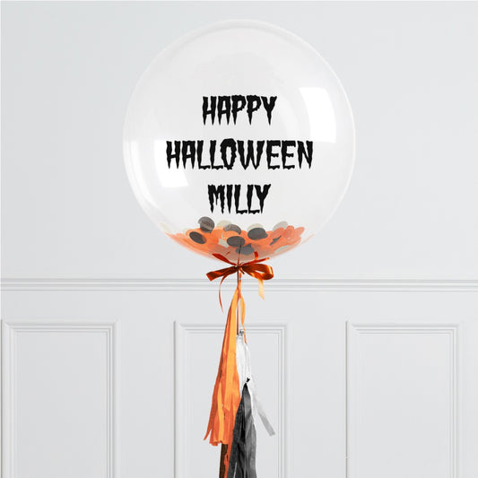 Personalised Helium Balloon Halloween Tassel Confetti Helium Bubble Balloon Elevate Your Celebration with Our Stunning Helium Bubble Balloon Bouquet