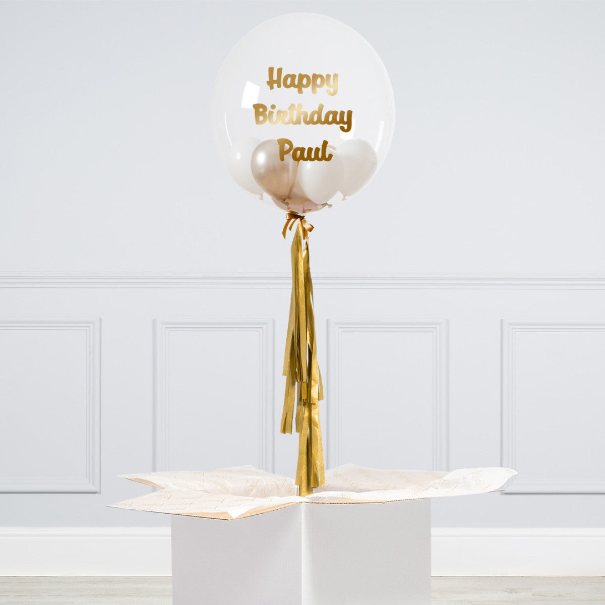 Personalised Helium Balloon Pearl Sands Mini Filled Helium Bubble Balloon Elevate Your Celebration with Our Stunning Helium Bubble Balloon Bouquet