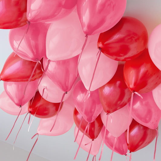 Loved Up Red & Pink Helium Rainbow Daisy Helium Ceiling Balloons Elevate Your Celebration with Stunning Helium Ceiling Balloons Helium Balloon Bouquet