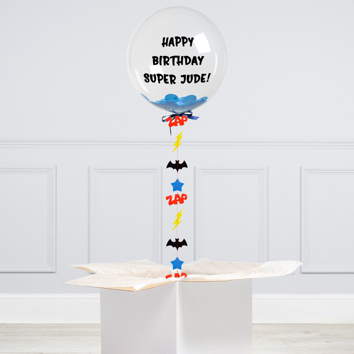 Personalised Helium Balloon Superhero Confetti Helium Bubble Balloon Elevate Your Celebration with Our Stunning Helium Bubble Balloon Bouquet