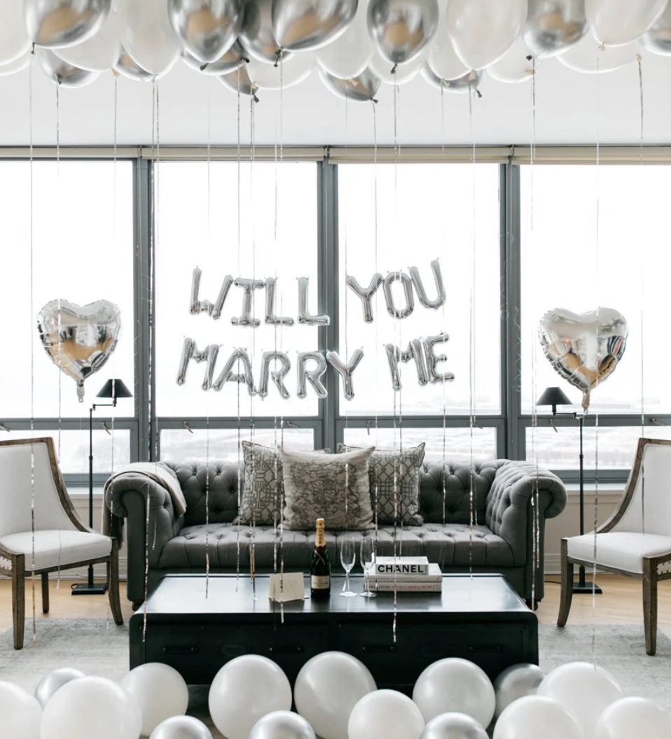 Will You Marry Me Surprise Setup Proposal Proposal Event Decor Silver