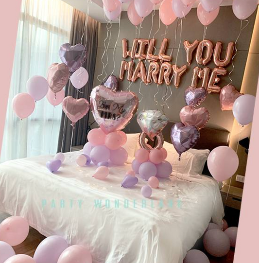 Will You Marry Me Surprise Setup Proposal Proposal Event Decor Pink Purple