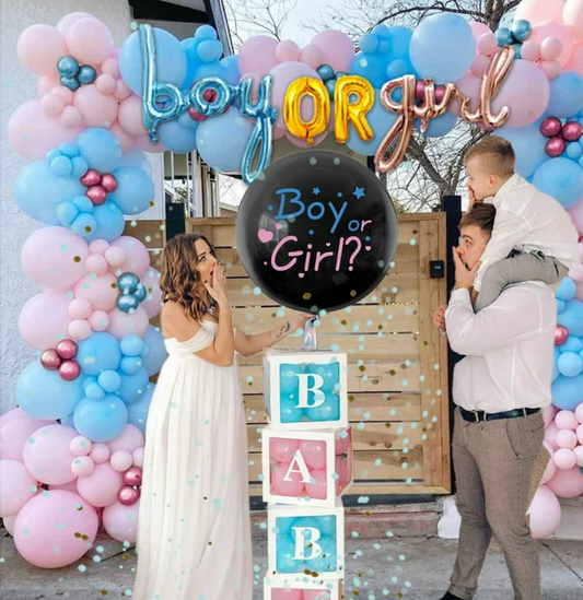 Boy or Girl Gender Reveal Event Decor Blue Pink