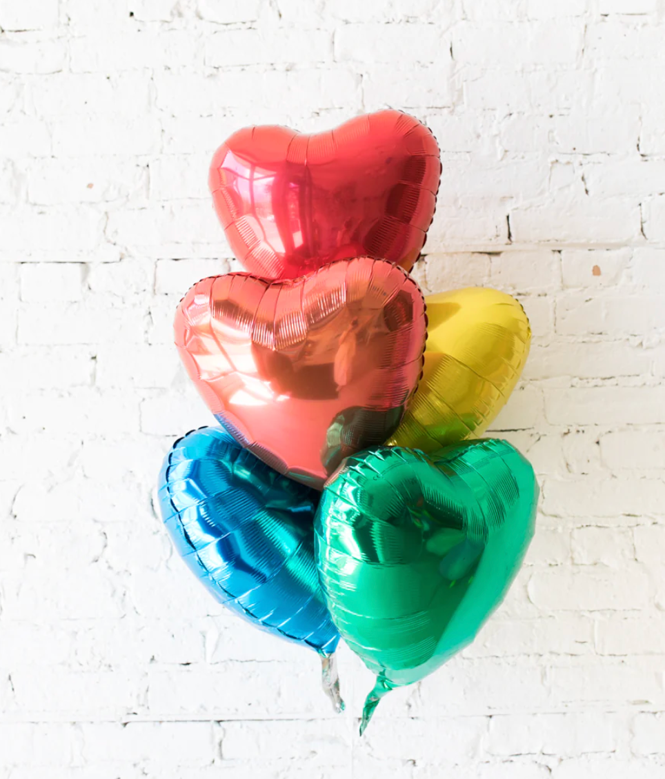 Rainbow Heart Valentine's Day Set Thank You Balloon Bouquet