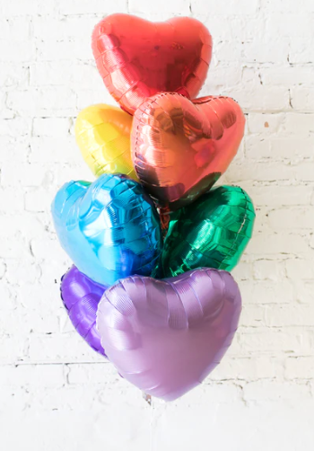 Rainbow Heart Valentine's Day Set Thank You Balloon Bouquet