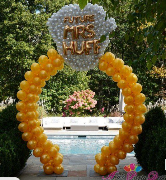 Customize Diamond Ring Designed Balloons White, Yellow and Gold Latex - Bridal Shower, Perfect for special occasion
