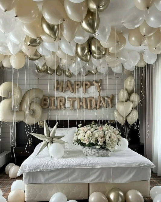 (224ProductCode) Luxury Balloon & Banner Bash - Perfect for Birthday Celebration! Happy Anniversary