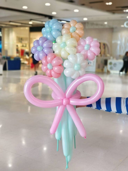 Customize Balloon Bouquet Flowers Colors Pink, Yellow, Blue, Peach, Purple, Green and White - Perfect for any special occasions!