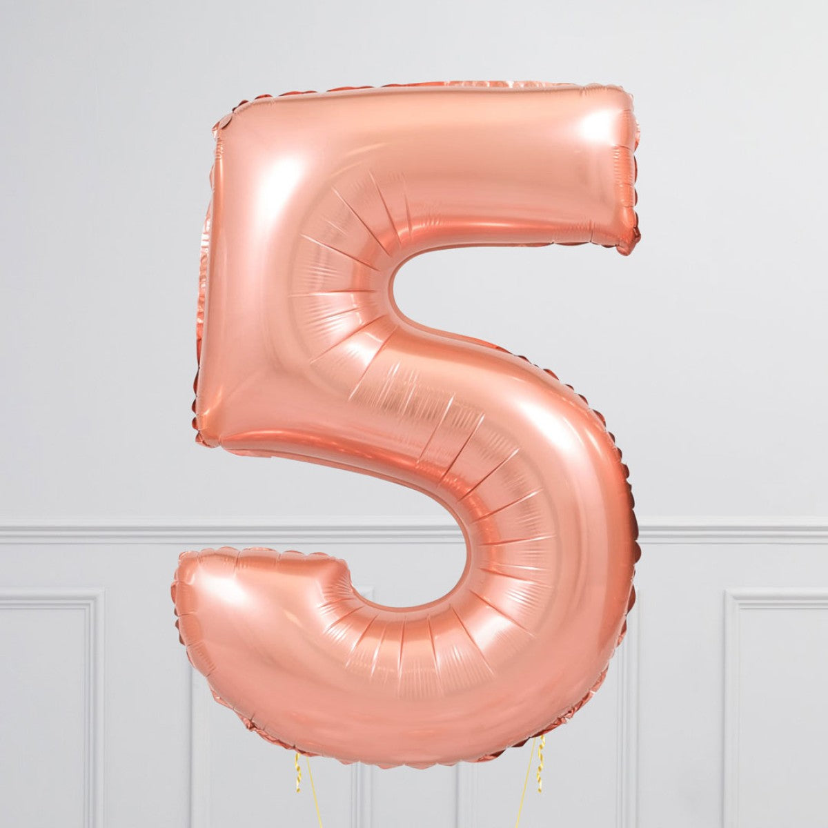 Helium Pink Two Number Set Balloon with 3 Hearts Foil Balloons