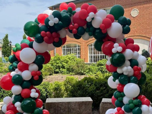 UAE National Day Balloon Red, White, Green and Black Organic Arch Chain - Perfect for UAE National Day!