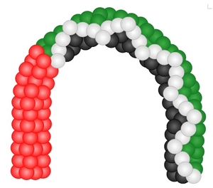 UAE National Day Balloon Red, White, Green and Black Arch Chain - Perfect for UAE National Day!