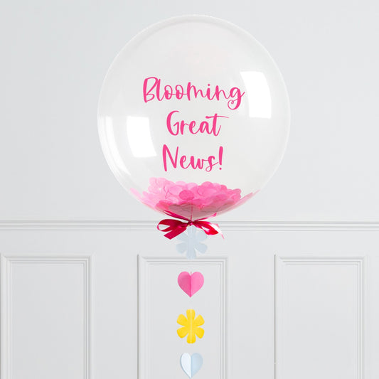 Personalised Helium Balloon Flower Tail Confetti Helium Bubble Balloon Elevate Your Celebration with Our Stunning Helium Bubble Balloon Bouquet